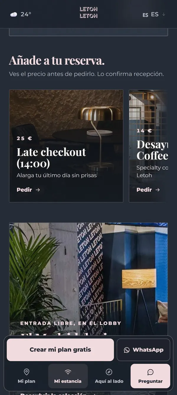 Añade a tu reserva: late checkout y desayuno con precio