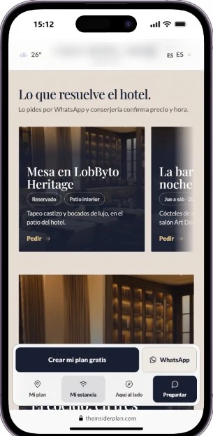 Hub de otro hotel con identidad clara: lo que resuelve el hotel